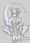  animal_humanoid big_tail dragon hair horn humanoid hybrid invalid_tag male mammal monsterboy nails nude pointy_ears scales scalie spread_legs spreading thick_tail yuzu_shio_(artist) 