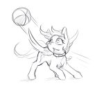  2018 alcor90 ball collar cutie_mark equine feathered_wings feathers female feral friendship_is_magic greyscale mammal monochrome my_little_pony pegasus rainbow_dash_(mlp) simple_background sketch solo white_background wings 