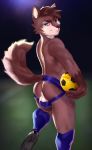  ball balls butt canine clothing football_(disambiguation) i.kain jockstrap kain male mammal solo sport underwear wolf 