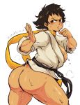  1girl ass makoto_(street_fighter) notsafeforfruit solo street_fighter 