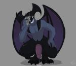  abs balls claws cum demon devilman_(character) devilman_(series) dripping hairy humanoid looking_at_viewer male meatshaq nipples pecs penis phone teeth winged_humanoid wings 