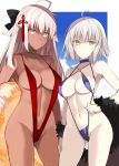  erect_nipples fate/grand_order jeanne_d&#039;arc jeanne_d&#039;arc_(alter)_(fate) majin_saber oota_yuuichi sling_bikini swimsuits 