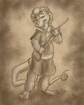  2018 anthro breasts clothed clothing female flinters gun hair half-closed_eyes jewelry mammal marsupial necklace opossum ranged_weapon rifle solo weapon 