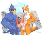  anthro anthro_on_anthro avian bird building canine erection falco_lombardi fox fox_mccloud frottage gomsin940 humanoid_penis macro male male/male mammal nintendo penis sex star_fox video_games wolf wolf_o&#039;donnell 