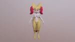  2018 3d_(artwork) big_breasts braixen breasts butt digital_media_(artwork) digitigrade female fur nintendo pink_fur pok&eacute;mon pok&eacute;mon_(species) pussy red_eyes simple_background sorok17 turntable_(animation) video_games yellow_fur 