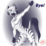  ambiguous_gender anthro bye equine mammal nude solo sticker zebra 