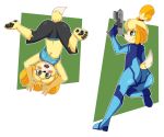  2018 4rch animal_crossing anthro blush bra breasts camel_toe canine clothed clothing digital_media_(artwork) eyewear female fur hair hi_res humanoid isabelle_(animal_crossing) looking_at_viewer mammal metroid nintendo open_mouth pawpads paws simple_background smile solo sports_bra spread_legs spreading standing teeth text tight_clothing tongue under_boob underwear upside_down video_games wii_fit wii_fit_trainer yoga_pants zero_suit 