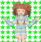  loli scrunchie short_shorts shorts spread_arms starry_background sweater tagme takatsuki_yayoi the_idolm@ster 