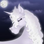  69bea crying digital_media_(artwork) equine feral horn mammal moon moonlight tears unicorn 