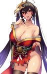  :p ahoge azur_lane bangs bare_shoulders black_hair black_legwear blush breasts cleavage clothes_lift collarbone commentary_request cowboy_shot crossed_bangs eyebrows_visible_through_hair groin hair_between_eyes hair_ornament hair_ribbon huge_breasts japanese_clothes kimono kimono_lift large_breasts lifted_by_self long_hair looking_at_viewer mask mask_on_head obi open_mouth pointing pointing_at_self red_eyes red_kimono ribbon sash satou_daiji shiny shiny_skin short_kimono sidelocks simple_background smile solo taihou_(azur_lane) thighhighs tongue tongue_out twintails upper_teeth very_long_hair white_background wide_sleeves 