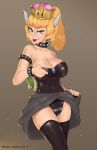  1girl bichrom bowsette breasts cleavage mario_(series) new_super_mario_bros._u_deluxe nintendo super_mario_bros. tagme 