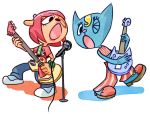  blonde_hair blue_fur caprine cat clothed clothing feline fur guitar hair katy_kat lammy_lamb mammal musical_instrument orange_fur papadripopoulos parappa_the_rapper red_hair sheep um_jammer_lammy video_games 