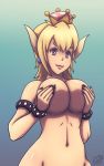  1girl acronid bowsette breasts covering covering_breasts mario_(series) new_super_mario_bros._u_deluxe nintendo nude super_mario_bros. tagme 