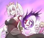  black_dress blonde_hair bowsette bowsette_(cosplay) bracelet breasts cleavage collar commentary_request cosplay crown dress fate/grand_order fate_(series) horns jeanne_d'arc_(alter)_(fate) jeanne_d'arc_(fate) jeanne_d'arc_(fate)_(all) jeanne_d'arc_alter_santa_lily jewelry large_breasts long_hair looking_at_viewer luigi's_mansion marimoya mario_(series) multiple_girls new_super_mario_bros._u_deluxe open_mouth pink_dress ponytail princess_king_boo princess_king_boo_(cosplay) princess_peach princess_peach_(cosplay) smile spiked_bracelet spiked_collar spikes super_crown turtle_shell very_long_hair white_dress white_hair yellow_eyes 