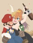  &lt;3 2018 absurd_res alcohol alternate_species animal_humanoid beverage blonde_hair blue_eyes blush bowser bowsette_meme breasts brown_hair claws clothing crossgender crown drunk duo eyes_closed facial_hair female hair hat hi_res horn human humanoid humanoidized koopa long_hair male mammal mario mario_bros nintendo one_eye_closed open_mouth scalie sharp_teeth short_hair super_crown teeth video_games wink 可燃ごみ 