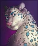  2017 anthro biped blackmustang13 eyebrows feline fur hair leopard looking_at_viewer male mammal simple_background snow_leopard victory_(texdot) whiskers 