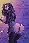  alien bent_over big_breasts black_hair bodysuit breasts butt clothed clothing female hair humanoid kate_starling looking_at_viewer looking_back mass_effect not_furry panties patreon presenting presenting_hindquarters quarian skinsuit solo tali&#039;zorah tight_clothing underwear video_games 