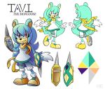  2017 absurd_res anthro clothed clothing fan_character female fully_clothed hair herpestid hi_res kaithephaux katar long_hair looking_at_viewer mammal melee_weapon model_sheet mongoose punch_dagger smile solo sonic_(series) tavi_the_mongoose weapon 