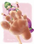  bangs bare_legs bare_shoulders barefoot body_blush chiki circlet claw_pose commentary_request fantasy feet fire_emblem fire_emblem:_kakusei fire_emblem:_monshou_no_nazo fire_emblem_heroes from_below giantess gold_trim green_eyes green_hair hands_up long_hair looking_at_viewer looking_down mamkute perspective pointy_ears ponytail pov_feet soles spread_toes standing standing_on_one_leg steaming_body sweat sweating_profusely tiara toes w_arms 