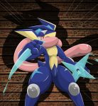  2015 ambiguous_gender anthro greninja nintendo pok&eacute;mon pok&eacute;mon_(species) smile solo standing type video_games 