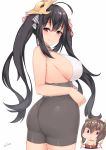  ahoge artist_name ass azur_lane bangs bare_shoulders bike_shorts black_hair black_shorts blush breasts brown_hair chibi closed_mouth commentary_request cosplay costume_switch covered_nipples crossover eyebrows_visible_through_hair flat_chest hair_between_eyes hair_ornament hair_ribbon headband headgear highres japanese_clothes kantai_collection kimono kuavera large_breasts long_hair looking_at_viewer looking_back multiple_girls namesake red_eyes red_kimono ribbon short_hair shorts sideboob signature simple_background smile solid_oval_eyes sweatdrop taihou_(azur_lane) taihou_(azur_lane)_(cosplay) taihou_(kantai_collection) taihou_(kantai_collection)_(cosplay) tied_hair twintails white_background 