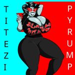  big_breasts big_lips black_hair breasts clothing female grey_skin hair homestuck horn huge_breasts humanoid hyper hyper_breasts lips ms_paint_adventures red_eyes terezi_pyrope text thick_thighs titezi-pyrump-art troll_(homestuck) 