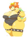  1girl black_eyes bowsette furry nipples red_hair short_hair solo super_smash_bros woory 