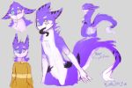  anthro big_butt blush butt clothing fur girly heterochromia male pointy_ears purple_fur raised_tail raljoy rear_view rony sergal sketch solo sweater tojol tongue tongue_out white_fur 