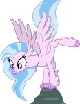  2018 alpha_channel avian beak eyelashes feathered_wings feathers female feral friendship_is_magic hair hippogryph jewelry multicolored_hair multicolored_tail my_little_pony necklace shutterflyeqd silverstream_(mlp) simple_background smile solo transparent_background two_tone_hair wings 