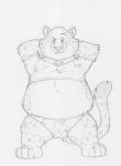 agent benjamin_clawhauser bulge cheetah clothed clothing collar disney feline looking_at_viewer male mammal rubber smile solo standing zootopia 