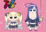  blonde_hair blue_eyes blue_hair dress gloves hair_ornament hairband height_difference long_hair mika_(under_night_in-birth) multiple_girls orie_(under_night_in-birth) poptepipic short_twintails smile twintails under_night_in-birth under_night_in-birth_exe:late[st] 