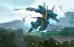  day flying jehuty mecha noki_(affabile) outdoors sky slashing sword weapon zone_of_the_enders zone_of_the_enders_2 