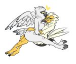  &lt;3 2018 anthro avian beak big_breasts bird breast_squish breasts breasts_frottage eyelashes feathers female female/female gwdihw hand_on_butt hippogryph hooves looking_aside nude owl pixylbyte snowy_owl talons wings yellow_sclera 