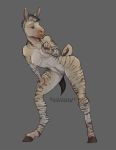  anthro athletic blue_eyes breasts donkey equine female gail_(superlemonz) hand_on_thigh hybrid leaning leaning_forward long_ears mammal nude open_mouth pussy simple_background solo standing venlightchaser zebra zonkey 