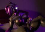  2018 3d_(artwork) anthro big_breasts black_fur breasts canine cum cum_in_mouth cum_inside cum_on_self dickgirl digital_media_(artwork) enderpup fur grey_fur hand_on_breast intersex linkette_(thatdoggolinkie) mammal nipples nude purple_fur solo thatdoggolinkie tongue white_iris wide_hips 