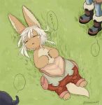  1other eyes_closed furry kawasemi27 made_in_abyss nanachi_(made_in_abyss) open_mouth rabbit sleeping white_hair 