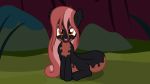  2018 alp-luachra amber_eyes badumsquish fan_character female hair mave messy_hair micro my_little_pony sitting solo 