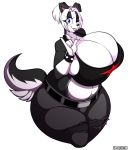  2018 5_fingers anthro belly big_breasts black_fur blue_eyes border_collie breasts canine cleavage clothed clothing collie crop_top devil_horns digital_media_(artwork) dog female fur hair looking_at_viewer mammal melinda_pastor_(lildredre) midriff multicolored_fur one_eye_closed shirt slightly_chubby solo superix tank_top thick_thighs tongue tongue_out torn_clothing two_tone_fur voluptuous white_fur white_hair wide_hips 