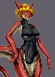  1girl blonde_hair dragon furry location_now red_eyes short_hair solo swimsuit 