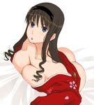  :o amagami ass bad_id bad_pixiv_id breast_press breasts hairband japanese_clothes kamimiya kimono large_breasts morishima_haruka red_kimono solo yukata 