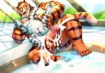  abdominal_bulge anal anal_penetration armpit_hair big_penis cum cum_everywhere cum_inflation dingding duo felid forced inflation invalid_tag koshinn_(character) male male/male mammal messy pantherine penetration penis rape size_difference tiger 
