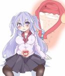  1girl aftersex cum cum_in_pussy domaniax gakusen_toshi_asterisk lavender_hair solo toudou_kirin uterus x-ray 