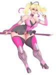  1girl blonde_hair breasts mercy_(overwatch) overwatch pubic_hair solo sunnysundown thick_thighs thighs wide_hips wink 