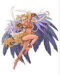  anklet armor bangle bare_shoulders barefoot bikini_armor bikini_top bracelet breasts cape cleavage crossed_arms dual_wielding eyeshadow feathers full_body hair_ornament headpiece highres holding jewelry large_breasts leg_up lips long_hair makeup minaba_hideo navel necklace official_art pink_eyes saber_(weapon) sheena_(terra_battle) solo sword terra_battle transparent_background underboob very_long_hair warrior weapon white_hair x_arms 