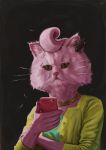  bojack_horseman cat cellphone feline female fur jacob_briggs mammal phone pink_fur princess_carolyn realistic solo 