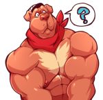  2018 ? anthro biceps canine hat male mammal muscular muscular_male nipples pecs scarf solo taoren 
