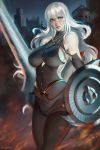  1girl breasts large_breasts long_hair red_eyes selvaria_bles senjou_no_valkyria sideboob tagme 