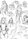  ambiguous_gender anthro dungeons_&amp;_dragons feral guoh lizardman monochrome multi_eye sketch third_eye tuatara 