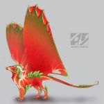  2015 animal_genitalia averrisvis claws curved_horn digital_media_(artwork) dragon feral full-length_portrait horn male melon_dragon membranous_wings portrait scalie sheath simple_background solo spines standing western_dragon wings 