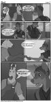  2018 alejandro anthro beverage blush canine clothed clothing comic conditional_dnp david(xenoforge) dialogue digital_drawing_(artwork) digital_media_(artwork) doberman dog duo english_text equine full-length_portrait fur hair hi_res male mammal muscular open_mouth phone portrait shower smile standing text xenoforge 